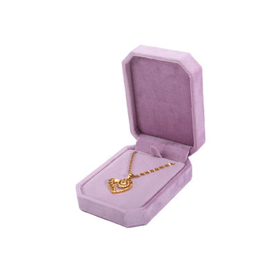 Custom logo fluweel juwelen doos voor Hanhong Roze halsketting armband Ring verpakking