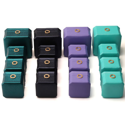 Vierkante halsketting ring doos met metaal luxe leder sieraden doos Hanhong PU leder verpakking