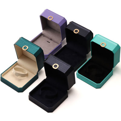 Vierkante halsketting ring doos met metaal luxe leder sieraden doos Hanhong PU leder verpakking