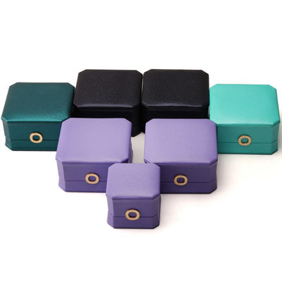 Vierkante halsketting ring doos met metaal luxe leder sieraden doos Hanhong PU leder verpakking