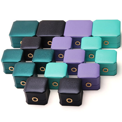 Vierkante halsketting ring doos met metaal luxe leder sieraden doos Hanhong PU leder verpakking