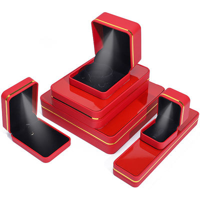 Rectangular LED verlicht leer juwelen doos, Custom juwelen dozen groothandel