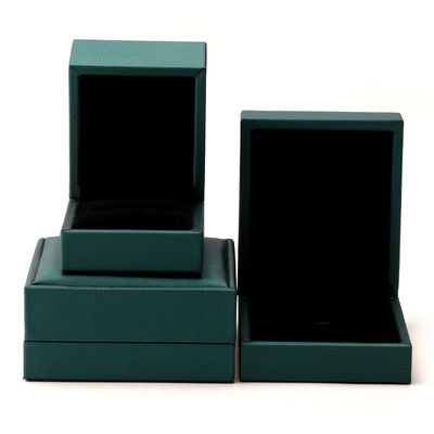 kopen Custom Luxe Fluweel Juwelen Verpakkingsdoos Groen PU Lederen Halsketting en Ring Hanhong online manufacture