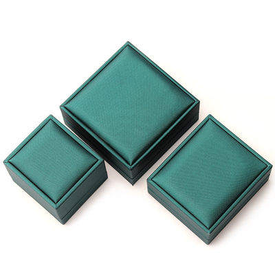 Custom Luxe Fluweel Juwelen Verpakkingsdoos Groen PU Lederen Halsketting en Ring Hanhong