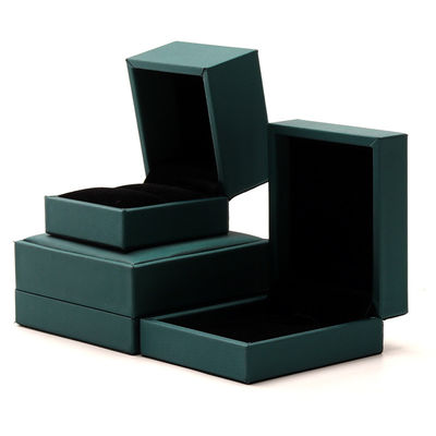 Custom Luxe Fluweel Juwelen Verpakkingsdoos Groen PU Lederen Halsketting en Ring Hanhong