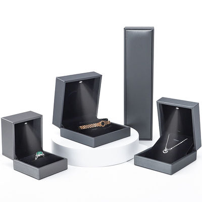 Grijs lichtgewicht Led Led Led Led Led Led Jewelry Box Luxe Verpakking Voor Armband Halsketting Ring