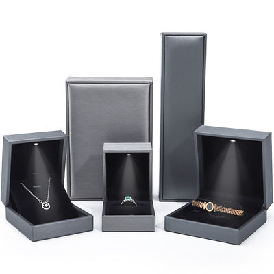 Grijs lichtgewicht Led Led Led Led Led Led Jewelry Box Luxe Verpakking Voor Armband Halsketting Ring