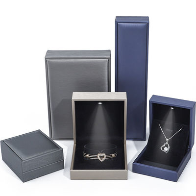 Grijs lichtgewicht Led Led Led Led Led Led Jewelry Box Luxe Verpakking Voor Armband Halsketting Ring