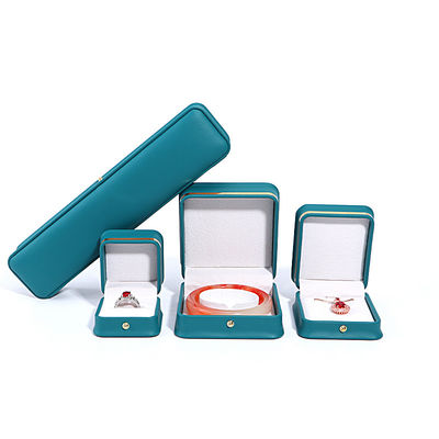 Custom Logo Donkere groene leer sieraden doos met Hanhong verpakking en fluwelen bekleding