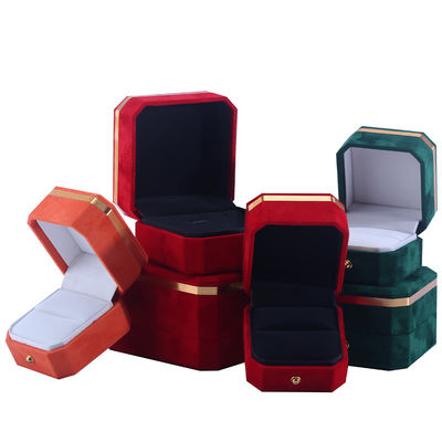 Gepersonaliseerde fluweel sieraden verpakkingsdoos voor trouwgeschenken oorbellen en ringen van Hanhong