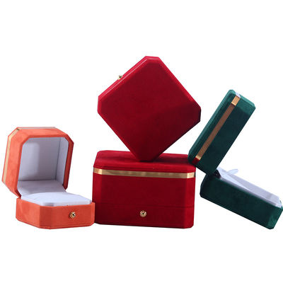 Gepersonaliseerde fluweel sieraden verpakkingsdoos voor trouwgeschenken oorbellen en ringen van Hanhong