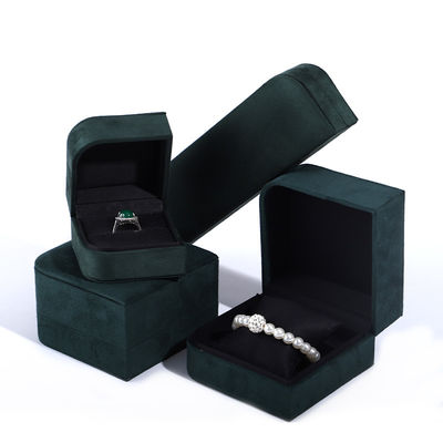 kopen Luxe groene microvezel leer sieraden pakket voor oorbellen en ringen van Hanhong online manufacture