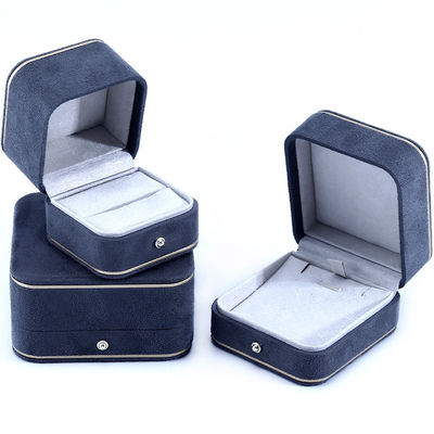 Nieuwste grijze fluweel sieraden doos voor Armband halsketting Ring Custom Logo Hanhong 2023