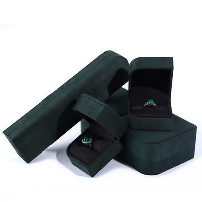 Luxe groene microvezel leer sieraden pakket voor oorbellen en ringen van Hanhong