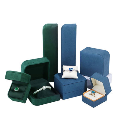 Luxe groene microvezel leer sieraden pakket voor oorbellen en ringen van Hanhong