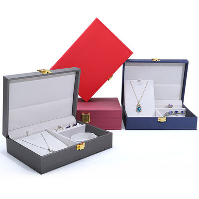Klantenlogo Hanhong PU Lederen sieraden doos voor ringen oorbellen hangers en halskettingen