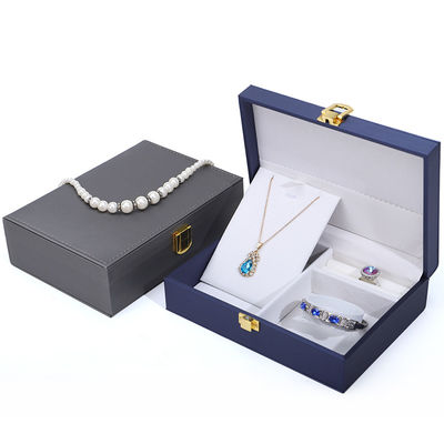 Klantenlogo Hanhong PU Lederen sieraden doos voor ringen oorbellen hangers en halskettingen