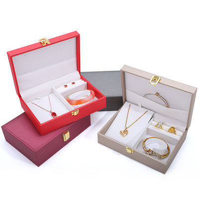 Klantenlogo Hanhong PU Lederen sieraden doos voor ringen oorbellen hangers en halskettingen
