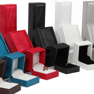 Custom Logo Printed Ring Box Hanhong 2022 Zwart Lining PU Lederen Juwelen Package Set