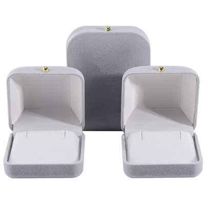 kopen Hanhong Grijzige Fluwelen Rectangular Juwelen Doos voor Armband Oorbellen Halsketting Ring Custom online manufacture