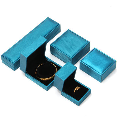 Custom Logo Printed Ring Box Hanhong 2022 Zwart Lining PU Lederen Juwelen Package Set