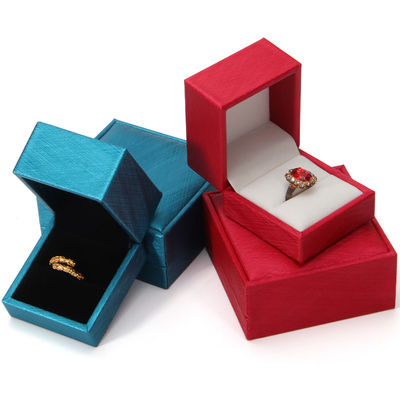 Custom Logo Printed Ring Box Hanhong 2022 Zwart Lining PU Lederen Juwelen Package Set