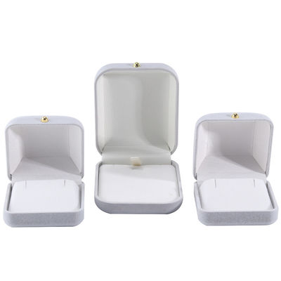 Hanhong Grijzige Fluwelen Rectangular Juwelen Doos voor Armband Oorbellen Halsketting Ring Custom