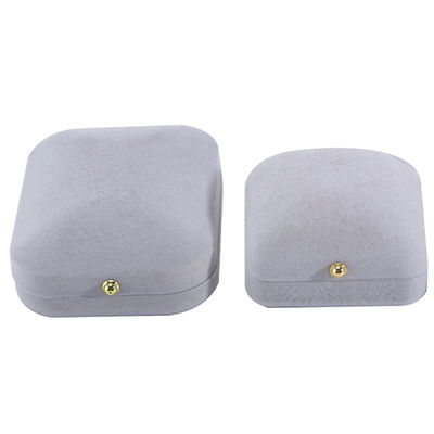 Hanhong Grijzige Fluwelen Rectangular Juwelen Doos voor Armband Oorbellen Halsketting Ring Custom