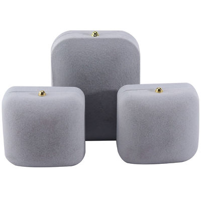 Hanhong Grijzige Fluwelen Rectangular Juwelen Doos voor Armband Oorbellen Halsketting Ring Custom