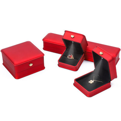 LED lichtrood kleuren juwelen doos sets, juwelen verpakkingsdoos met aangepast logo