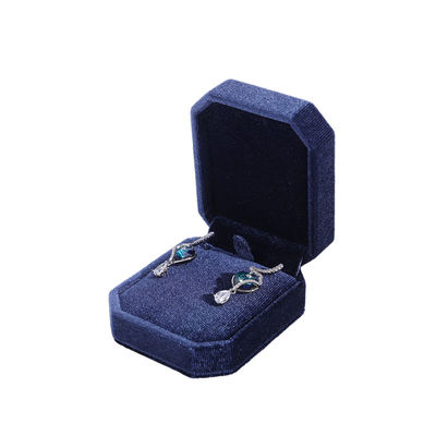 Hanhong Navy Blauwe Hanger Halsketting Armband Doos met Koreaanse Fluwelen Juwelen Pakket