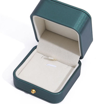 Nieuwste stijl groene PU leer sieraden verpakkingsdoos voor bruiloft halsketting oorbellen ring