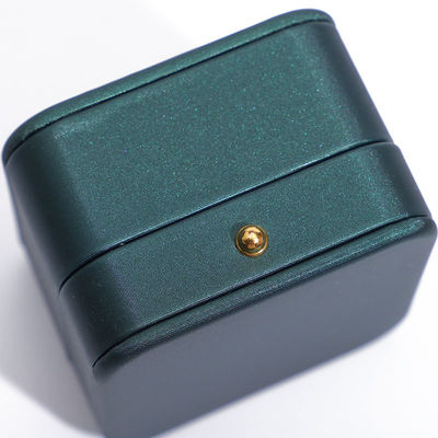 Nieuwste stijl groene PU leer sieraden verpakkingsdoos voor bruiloft halsketting oorbellen ring