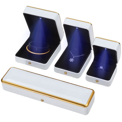 High-end luxe verlichting sieraden doos sieraden opslagkas met zachte fluweel interieur