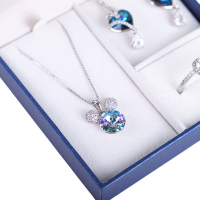 Gepersonaliseerde luxe geborstelde vierkante papieren sieraden doos voor Hanhong Ring Ketting