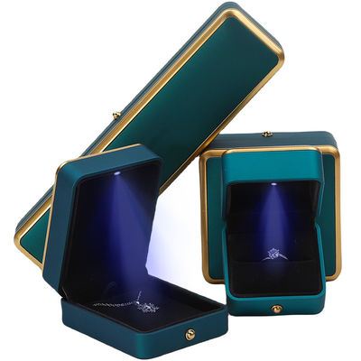 Armband halsketting oorbel ring juwelen doos met licht luxe organisator pauwblauw