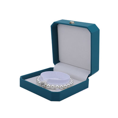 Hanhong Crown Shape Cyan PU Leer Juwelen Doos Ideaal voor Armbanden Oorbellen en Ringen