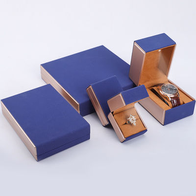 19x19x4cm Blauw fluweel PU Led Juwelen Geschenkdoos met LED Licht en Fluweel Bekleding