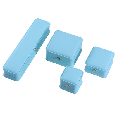 Juwelenpakket in Cyan met kroonontwerp Hanhong Custom Logo Luxe PU Lederkledingdoos