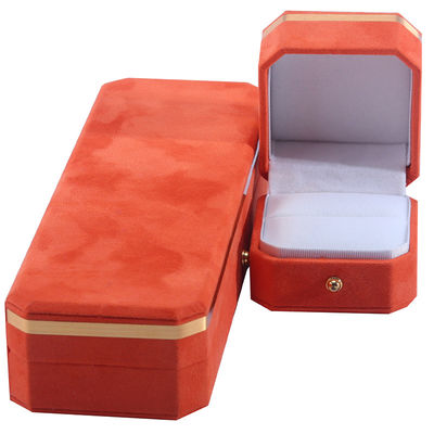 kopen Juwelenpakket voor trouwhalsband oorbellen en ring Hanhong Custom Orange Velvet Box online manufacture