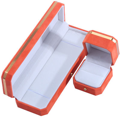 Juwelenpakket voor trouwhalsband oorbellen en ring Hanhong Custom Orange Velvet Box