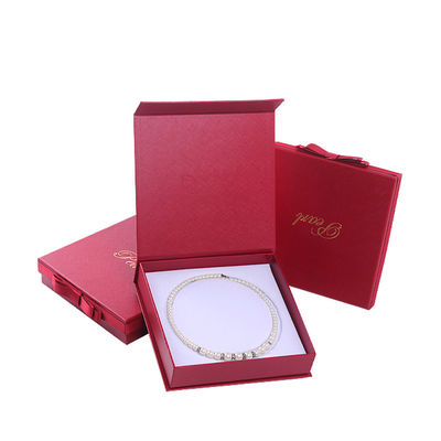 kopen Hanhong aangepaste grootte rode sieraden karton papier mouwdoos voor armband halsketting online manufacture