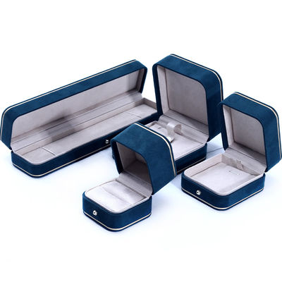 Fluwelen materiaal sieraden dozen voor Hanhong 2023 Custom Logo Blauwe Armband Armbanddoos