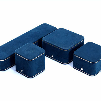 Fluwelen materiaal sieraden dozen voor Hanhong 2023 Custom Logo Blauwe Armband Armbanddoos