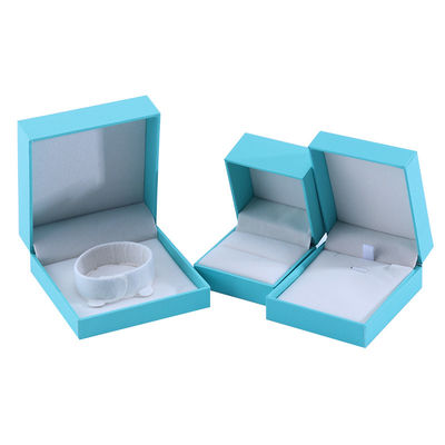Groothandel Productie Luxe Juwelen Doos Gepersonaliseerd Custom High End Halsketting Armband Oorbellen Ring Juwelen Set Verpakking Karton Papier Hemelblauw Flip Juwelen Doos met logo