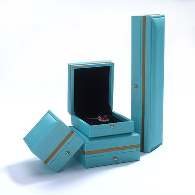 Persoonlijke ring halsketting armband bruiloft verpakking grijze leer sieraden doos van Hanhong