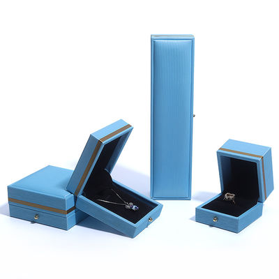 Persoonlijke ring halsketting armband bruiloft verpakking grijze leer sieraden doos van Hanhong