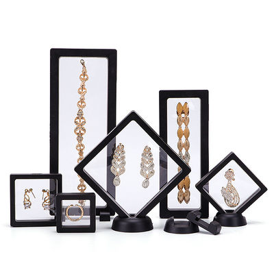 Juwelen Display PE Membrane Suspension Box, Transparent Film Floating Jewelry Case