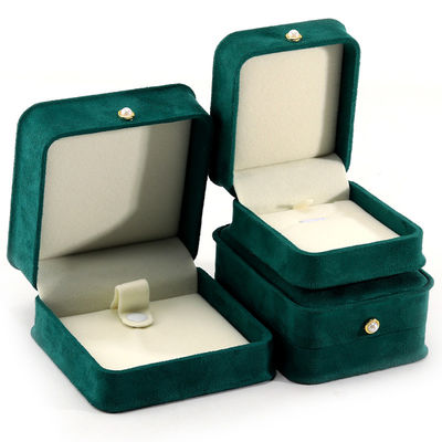 9*9*4.5cm Groene fluwelen ring sieraden doos voor aangepaste armband oorbellen verpakking