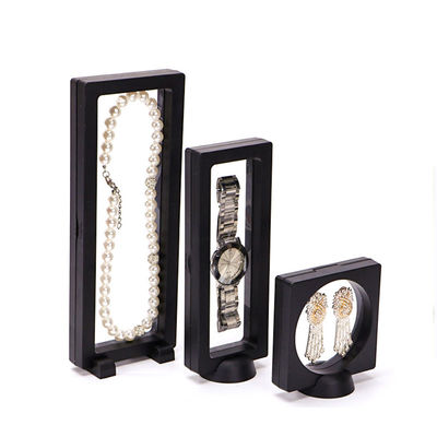 Juwelen Display PE Membrane Suspension Box, Transparent Film Floating Jewelry Case